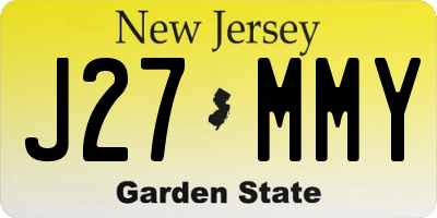 NJ license plate J27MMY