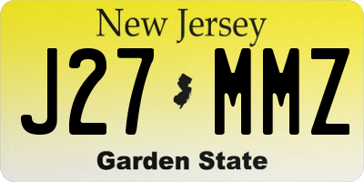 NJ license plate J27MMZ
