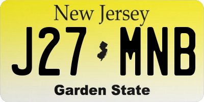 NJ license plate J27MNB