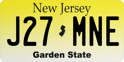 NJ license plate J27MNE