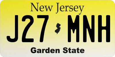 NJ license plate J27MNH
