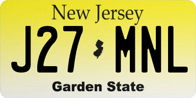 NJ license plate J27MNL