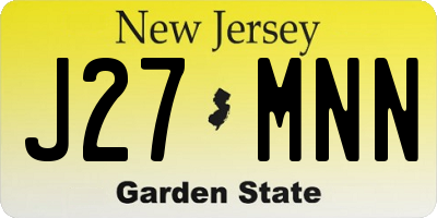 NJ license plate J27MNN