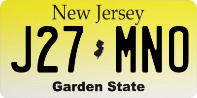 NJ license plate J27MNO