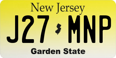 NJ license plate J27MNP