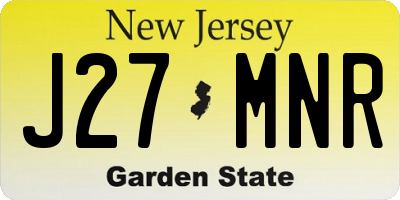 NJ license plate J27MNR