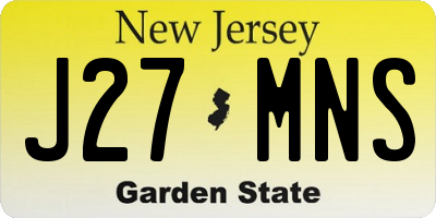 NJ license plate J27MNS