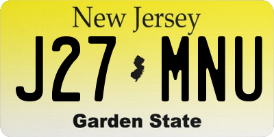 NJ license plate J27MNU