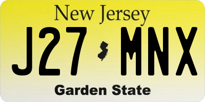 NJ license plate J27MNX