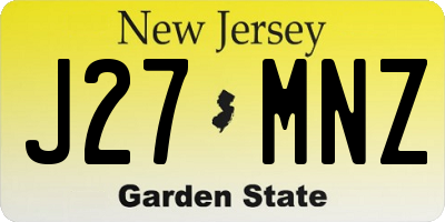 NJ license plate J27MNZ