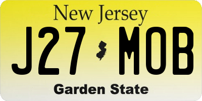 NJ license plate J27MOB
