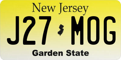 NJ license plate J27MOG