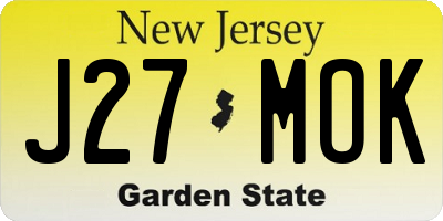 NJ license plate J27MOK