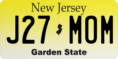 NJ license plate J27MOM