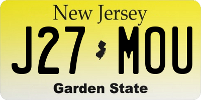 NJ license plate J27MOU