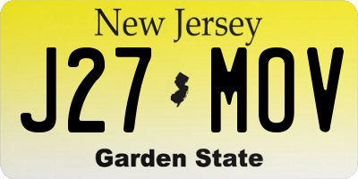 NJ license plate J27MOV
