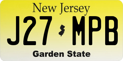 NJ license plate J27MPB