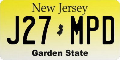 NJ license plate J27MPD