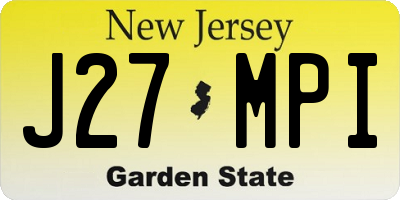 NJ license plate J27MPI