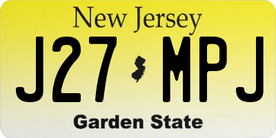 NJ license plate J27MPJ