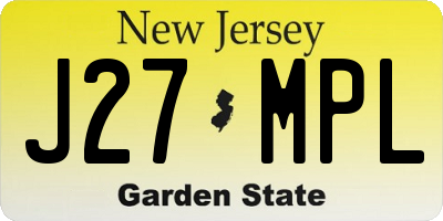 NJ license plate J27MPL