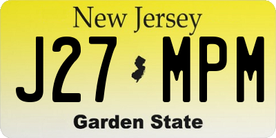 NJ license plate J27MPM