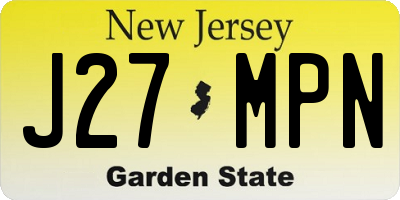 NJ license plate J27MPN