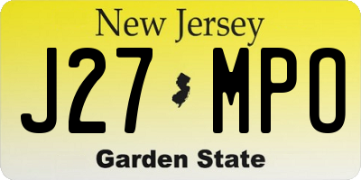 NJ license plate J27MPO