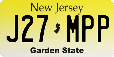NJ license plate J27MPP