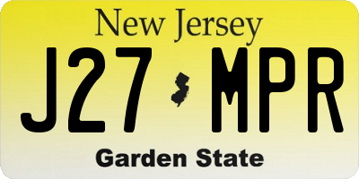 NJ license plate J27MPR