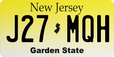 NJ license plate J27MQH