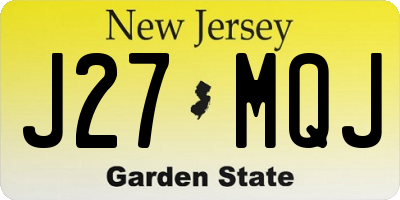 NJ license plate J27MQJ