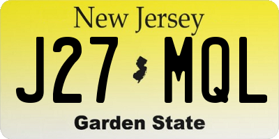 NJ license plate J27MQL