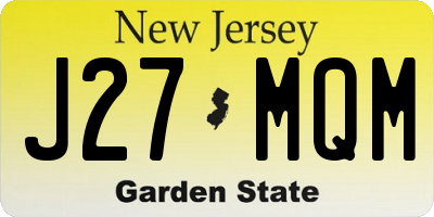 NJ license plate J27MQM