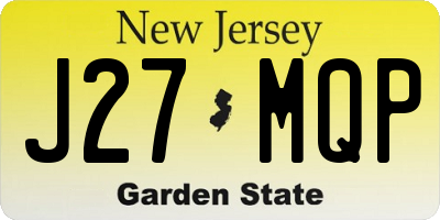 NJ license plate J27MQP