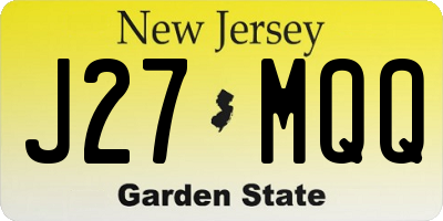 NJ license plate J27MQQ