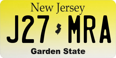 NJ license plate J27MRA