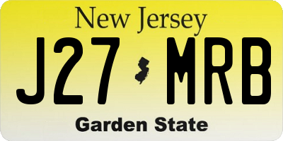 NJ license plate J27MRB