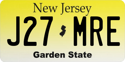 NJ license plate J27MRE