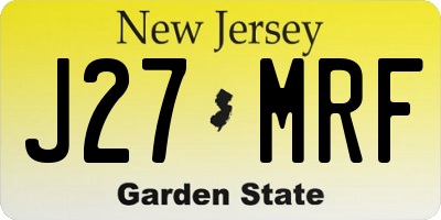 NJ license plate J27MRF