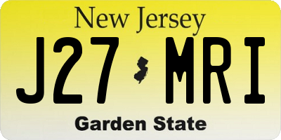 NJ license plate J27MRI