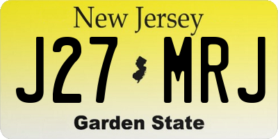 NJ license plate J27MRJ