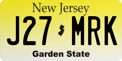 NJ license plate J27MRK