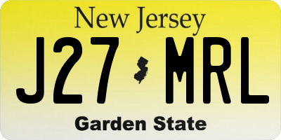 NJ license plate J27MRL