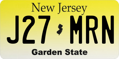 NJ license plate J27MRN