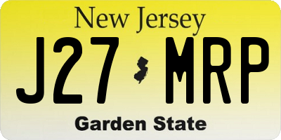NJ license plate J27MRP