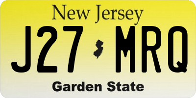 NJ license plate J27MRQ