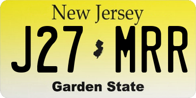 NJ license plate J27MRR