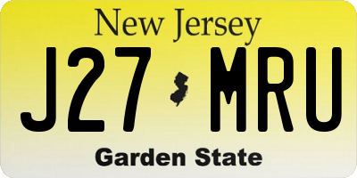 NJ license plate J27MRU