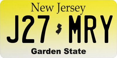 NJ license plate J27MRY